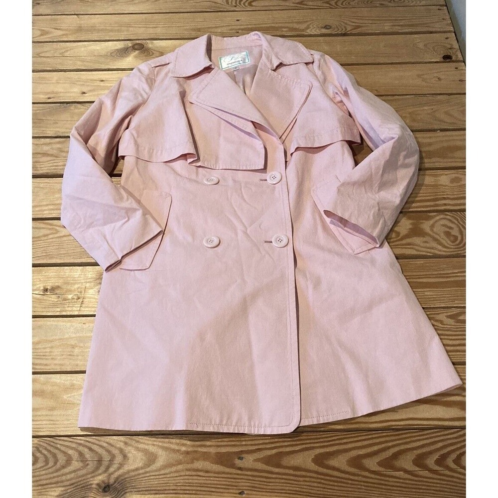 Fairwhale Tie Waist Trench Coat Size Small Women’s Pink